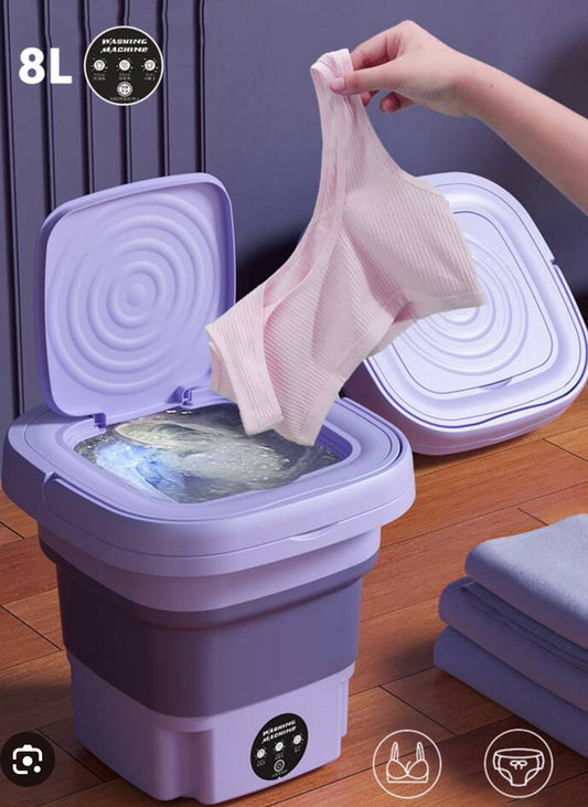 Πτυσσόμενο μίνι πλυντήριο ρούχων 8L για ασφαλές και άνετο ταξίδι. Ιδανικό για εσώρουχα, κάλτσες, βρεφικά ρούχα και αρκουδάκια.